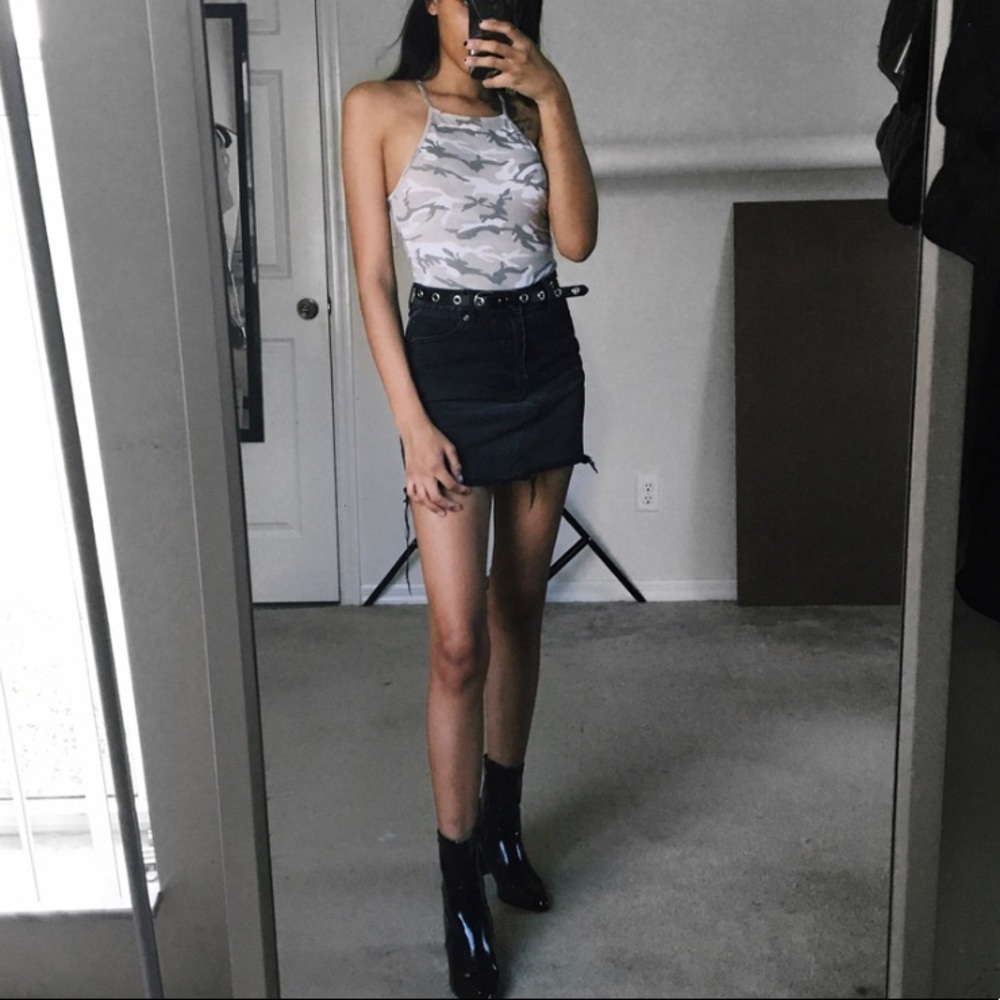 Camo halter bodysuit